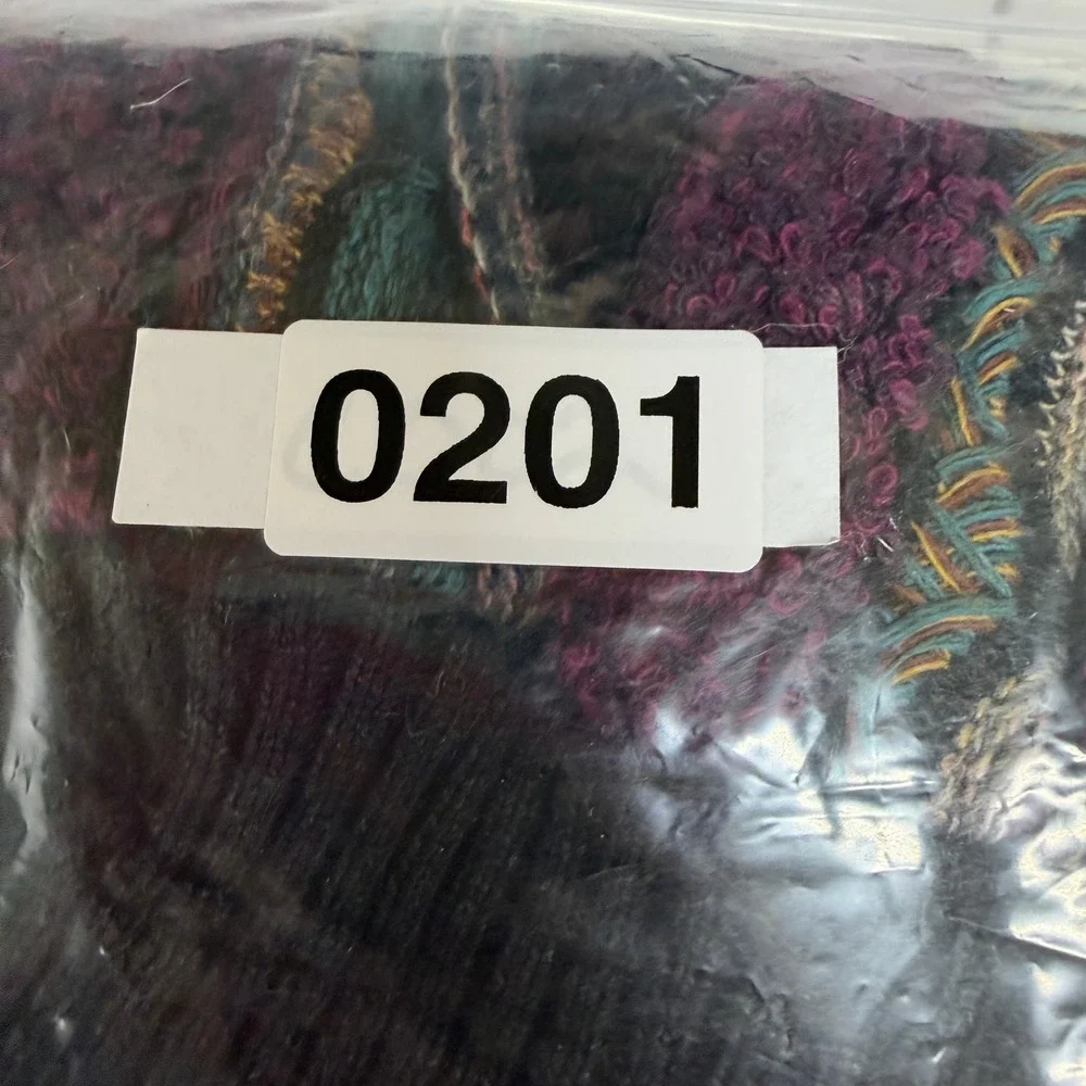 Florence Tricot Large Sweater 3D Textured Knit Multi-Color Retro 90s Coogi-Style